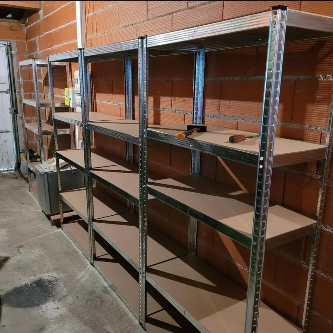 Lot de 10 Étagères Métalliques – 5 niveaux – 875 kg – Montage sans vis