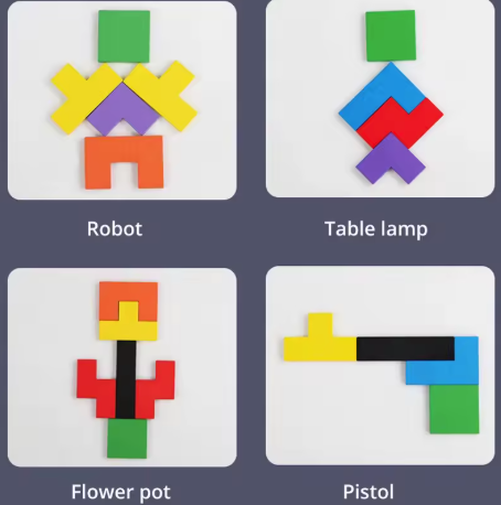 Puzzle en bois – 3 styles (Tetris / XO / Logique) – Éducation précoce