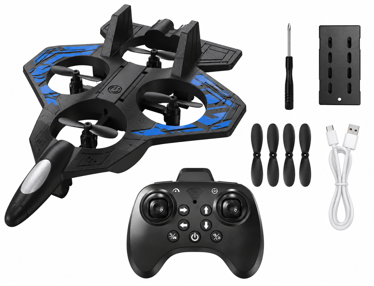 Avion de chasse télécommandé 2,4 GHz – Vol stationnaire, figures 360° & LED – Vente en gros