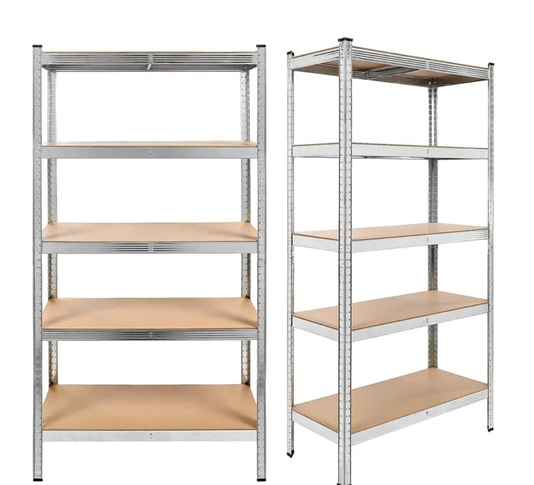 Lot de 2 Étagères Métalliques – 5 niveaux – 875 kg – Montage sans vis